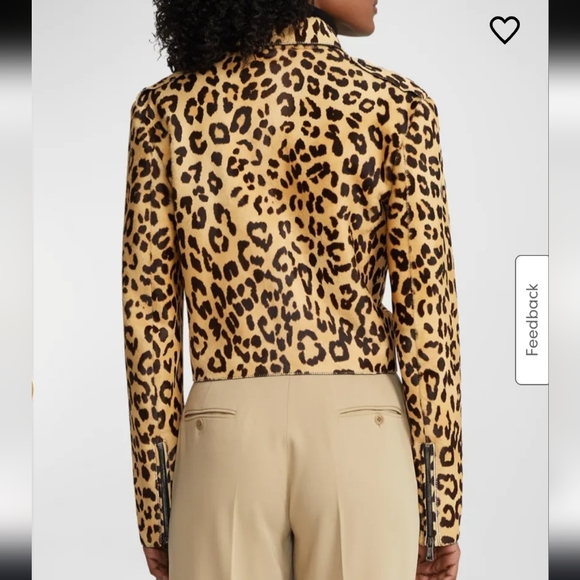Ralph Lauren Purple Label Bevelyn Leopard Print Leather Jacket MSRP 7336$ - Picture 7 of 14